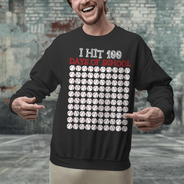 I Hit 100 Days Of School Baseball Lover Teacher Student Unisex Sweatshirt I Hit 100 Days Of School Baseball Lover Teacher Student Unisex Sweatshirt