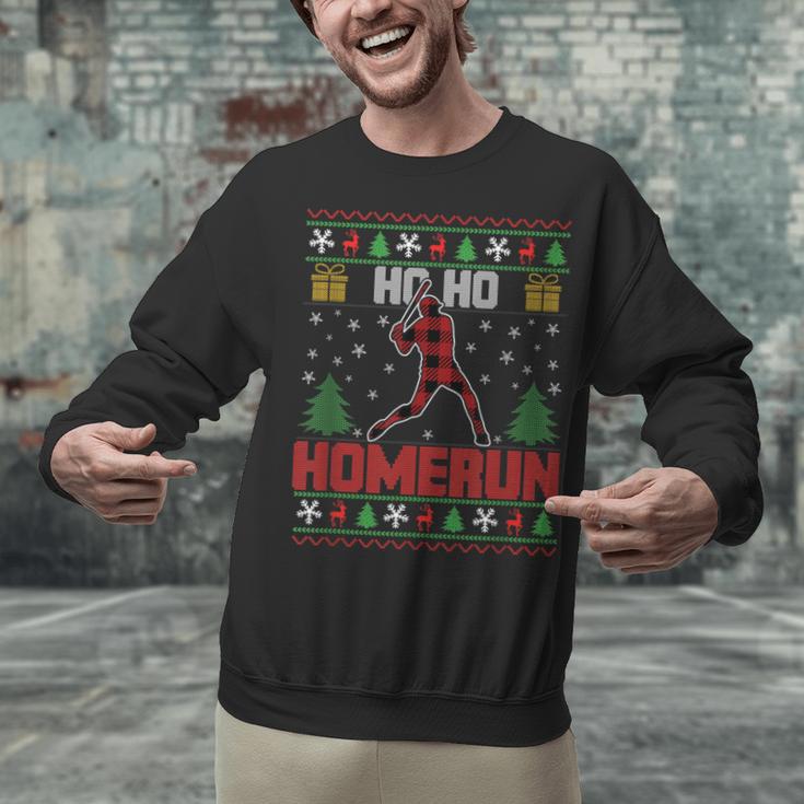 Ho Ho Homerun Xmas Sports Player Baseball Ugly Christmas Unisex Sweatshirt