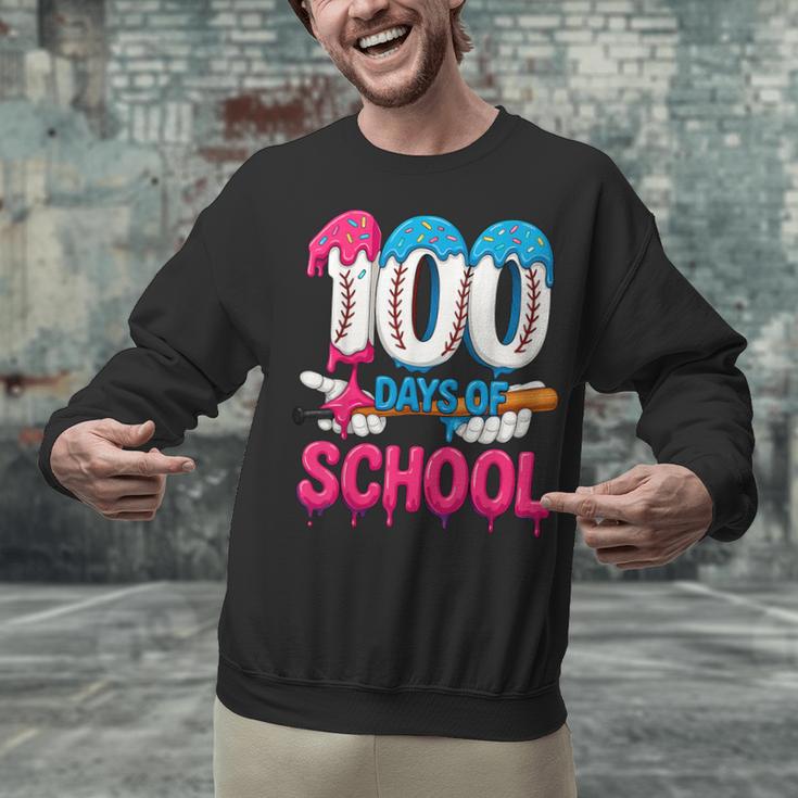 HUGvyn 100 Days Of School Baseball Ice Cream Teacher Student Unisex Sweatshirt HUGvyn 100 Days Of School Baseball Ice Cream Teacher Student Unisex Sweatshirt