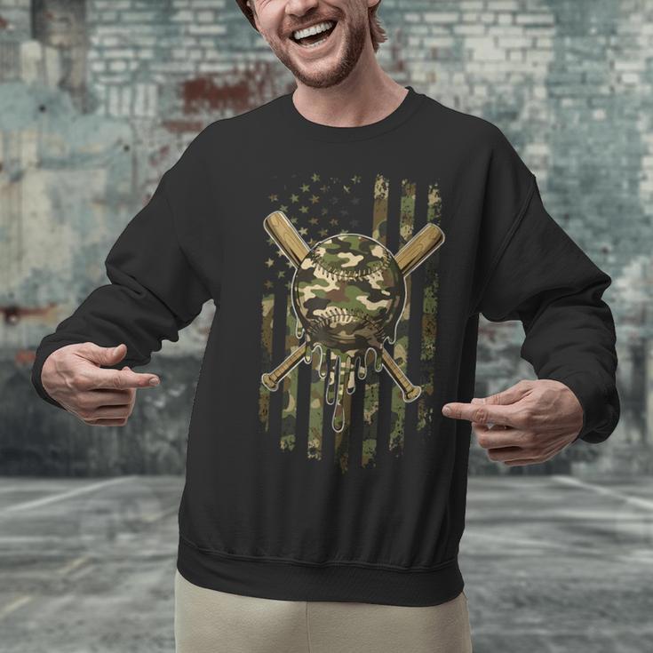 Ice Cream Baseball Drip For Boys Camo USA Flag Camouflage Unisex Sweatshirt Ice Cream Baseball Drip For Boys Camo USA Flag Camouflage Unisex Sweatshirt
