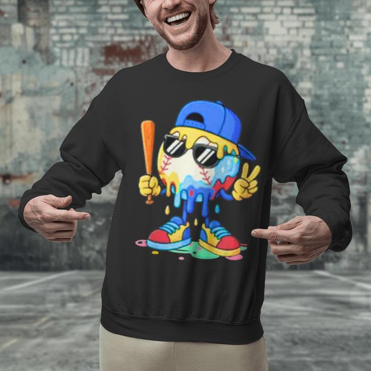 Ice Cream Baseball Drip Spots Sprinkle For Boys Youth Kids Unisex Sweatshirt