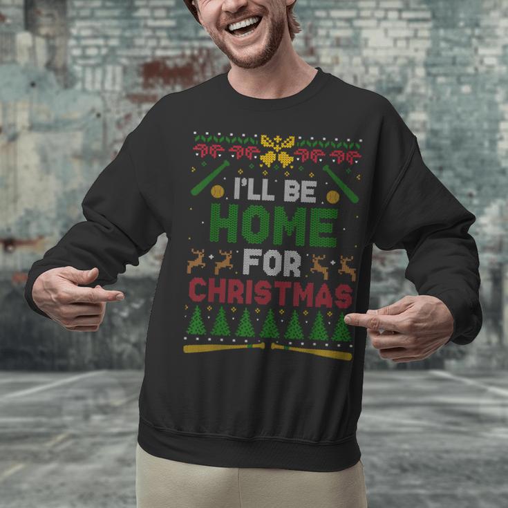 I’Ll Be Home For Christmas Baseball Ugly Sweater Unisex Sweatshirt