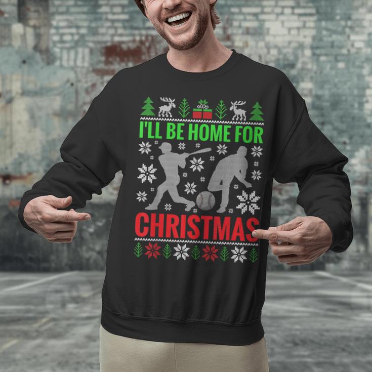 I'Ll Be Home For Christmas Baseball Xmas Unisex Sweatshirt I'Ll Be Home For Christmas Baseball Xmas Unisex Sweatshirt