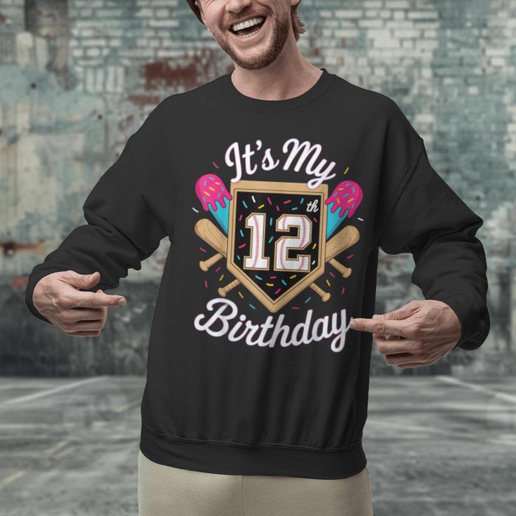 It's My 12th Birthday Baseball Fan Celebration Unisex Sweatshirt It's My 12th Birthday Baseball Fan Celebration Unisex Sweatshirt