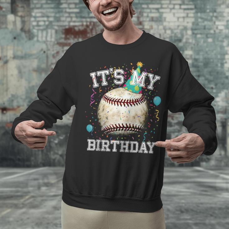 Its My Birthday Vintage Baseball Celebration For Men Kids Unisex Sweatshirt Its My Birthday Vintage Baseball Celebration For Men Kids Unisex Sweatshirt