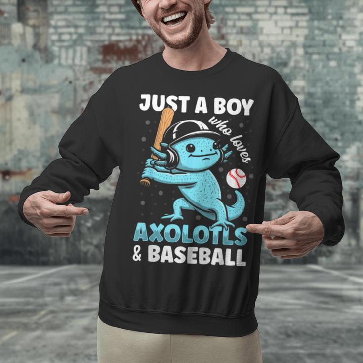 Just A Boy Who Loves Axolotls & Baseball Unisex Sweatshirt Just A Boy Who Loves Axolotls & Baseball Unisex Sweatshirt