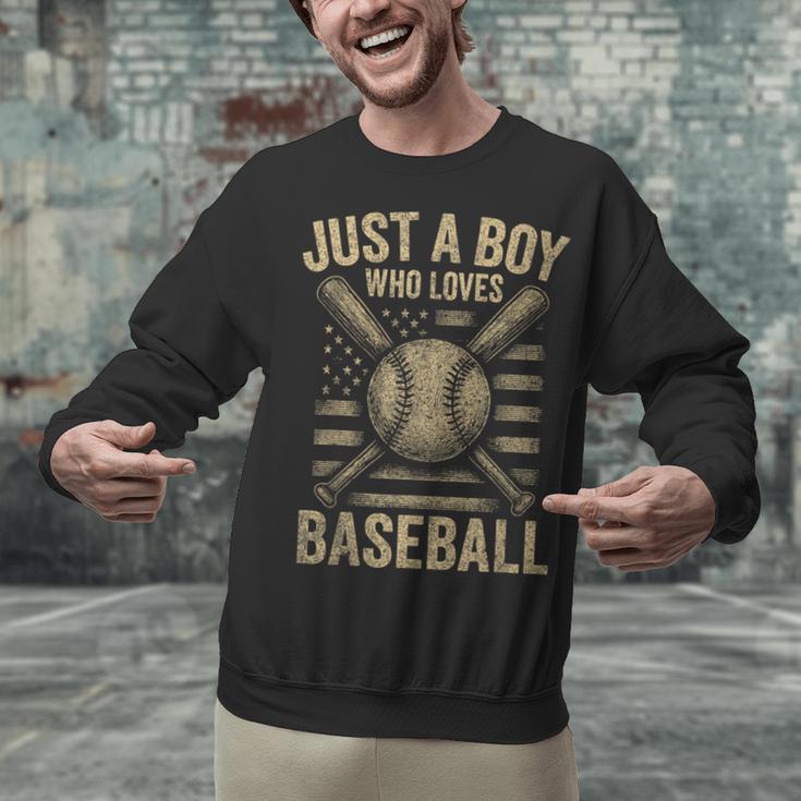 Just a Boy Who Loves Baseball Unisex Sweatshirt
