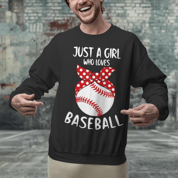 Just A Girl Who Loves Baseball Cute Retro Baseball Lover Unisex Sweatshirt