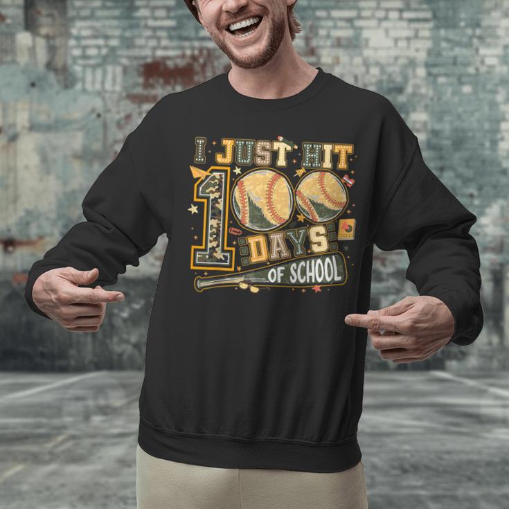 I Just Hit 100 Days Of School Camo Baseball Boy Kids Teacher Unisex Sweatshirt I Just Hit 100 Days Of School Camo Baseball Boy Kids Teacher Unisex Sweatshirt