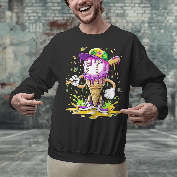 Kids Baseball Drip Ice Cream Apparel Kids Boys Mardi Gras Unisex Sweatshirt Kids Baseball Drip Ice Cream Apparel Kids Boys Mardi Gras Unisex Sweatshirt