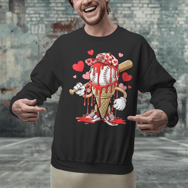 Kids Baseball Drip Ice Cream Apparel Kids Boys Valentine Unisex Sweatshirt