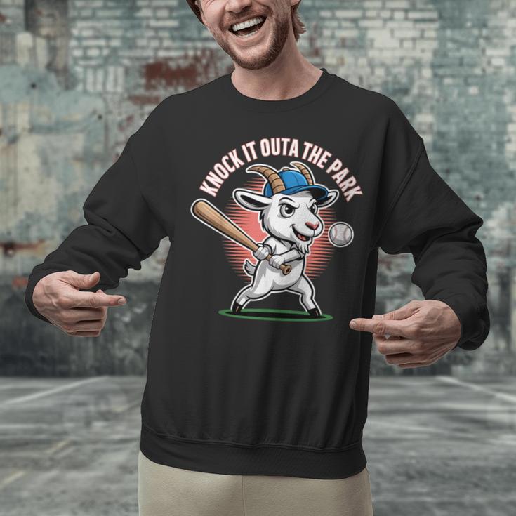 Knock It Outa The Park Baseball Goat Home Run Unisex Sweatshirt