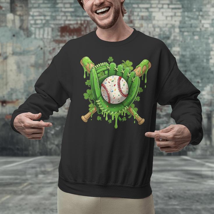 Lucky Shamrock Baseball Gloves Drip St Patrick's Day Boys Unisex Sweatshirt