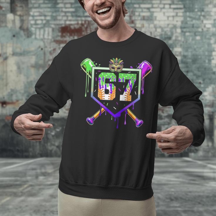 Mardi Gras Baseball Carnival Party Ice Cream Drip Boys Unisex Sweatshirt Mardi Gras Baseball Carnival Party Ice Cream Drip Boys Unisex Sweatshirt