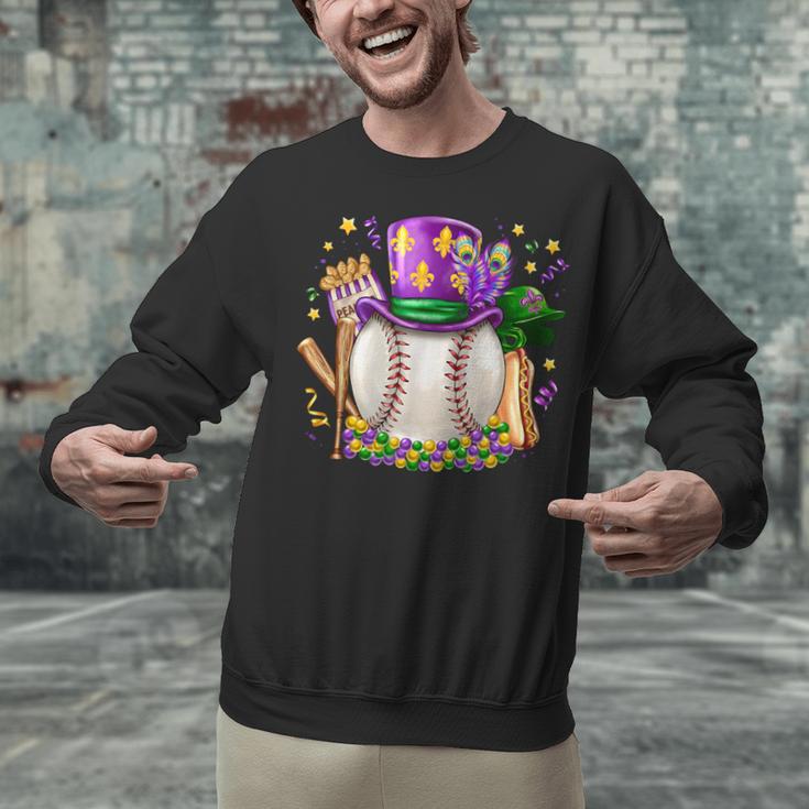 Mardi Gras Baseball Jester Hat Fleur De Lis Boys Girls Kids Unisex Sweatshirt