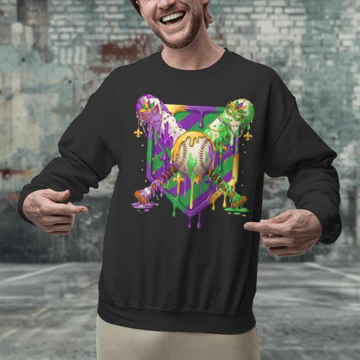 Mardi Gras Ice Cream Drip Baseball Sports For Men Women Kids Unisex Sweatshirt Mardi Gras Ice Cream Drip Baseball Sports For Men Women Kids Unisex Sweatshirt