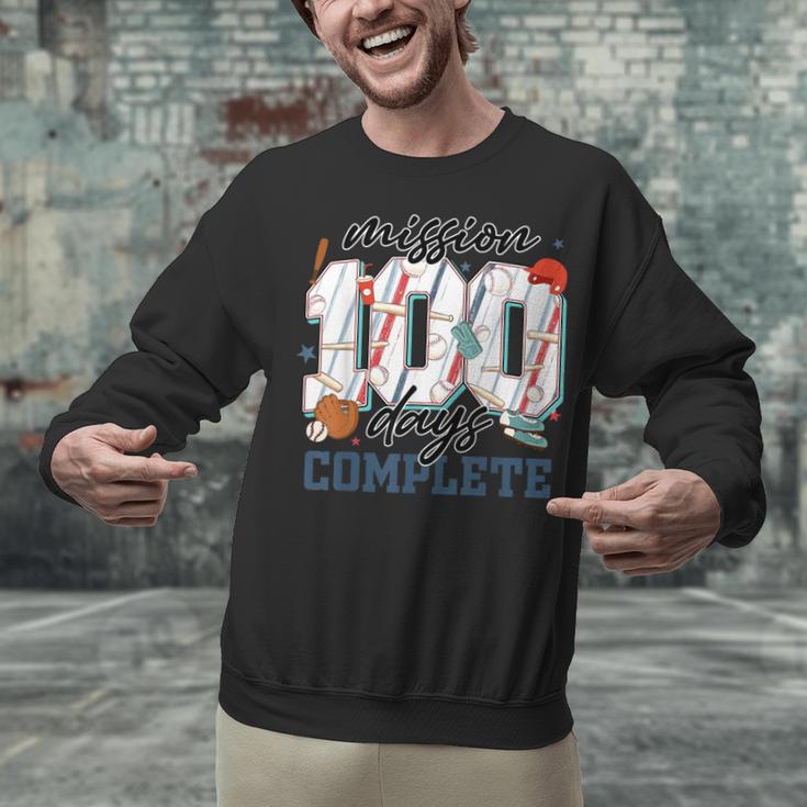 Mission 100 Days Complete Baseball 100th Day Of School Boys Unisex Sweatshirt