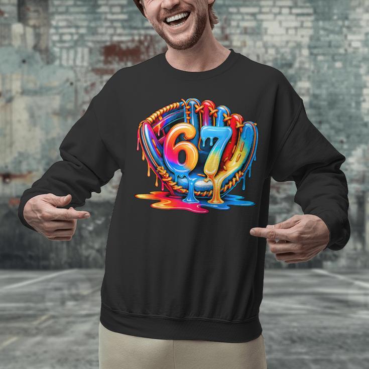 Number 67 Baseball Glove Ice Cream Drip Six Seven Meme Unisex Sweatshirt Number 67 Baseball Glove Ice Cream Drip Six Seven Meme Unisex Sweatshirt