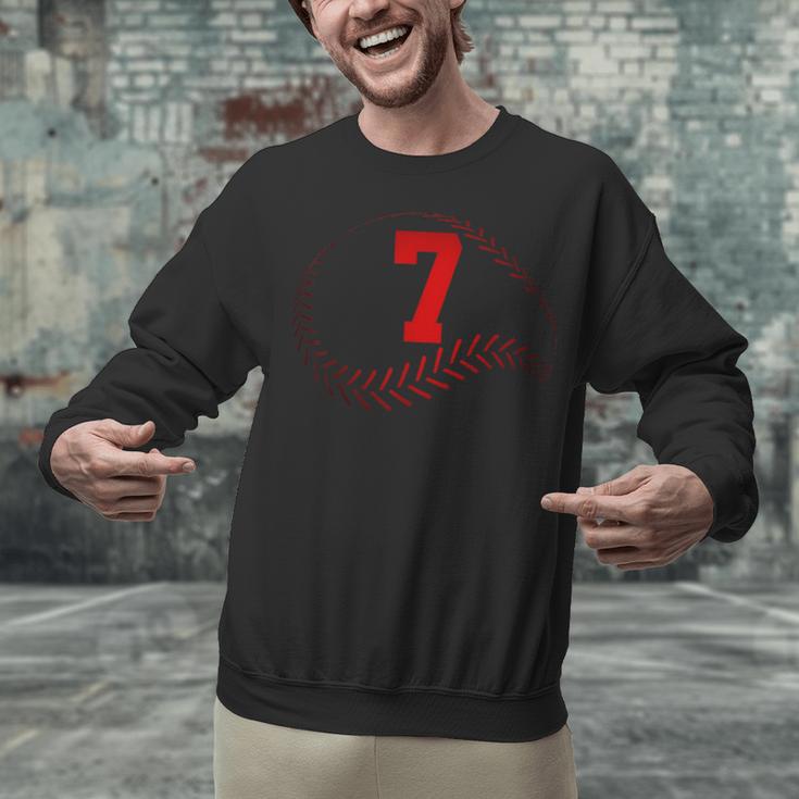 Number 7 Years Baseball 7TH Birthday Unisex Sweatshirt Number 7 Years Baseball 7TH Birthday Unisex Sweatshirt