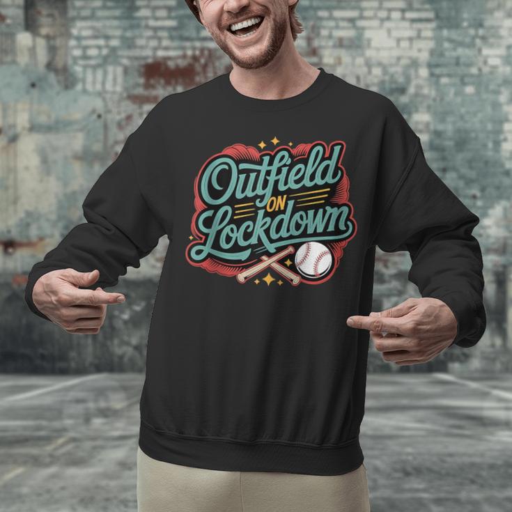 Outfield On Lockdown Baseball Defense Sports Unisex Sweatshirt Outfield On Lockdown Baseball Defense Sports Unisex Sweatshirt