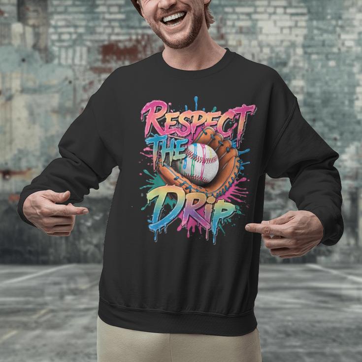 Respect The Drip Baseball Drip Glove Youth Boys Girls Player Unisex Sweatshirt