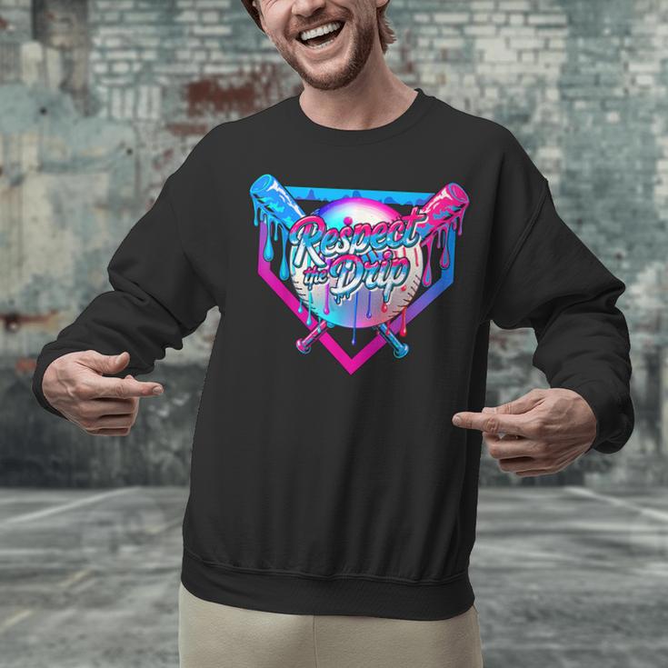 Respect The Drip Baseball Ice Cream For Kids Boys Youth Unisex Sweatshirt