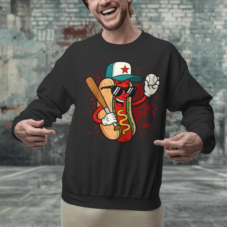 Retro Vintage Baseball Hot Dogs Unisex Sweatshirt