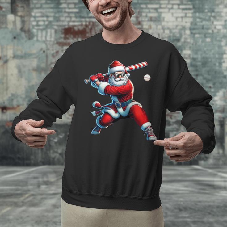Santa Playing Baseball Men Boys Christmas Baseball Player Unisex Sweatshirt Santa Playing Baseball Men Boys Christmas Baseball Player Unisex Sweatshirt