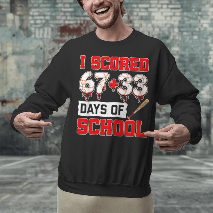 I Scored 6733 100th Days Of School Baseball Six Seven Meme Unisex Sweatshirt