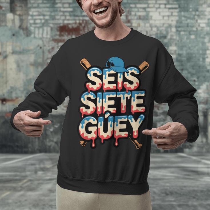 SEIS Siete Guey Baseball Drip Mexico Spanish 67 Slang Boys Unisex Sweatshirt