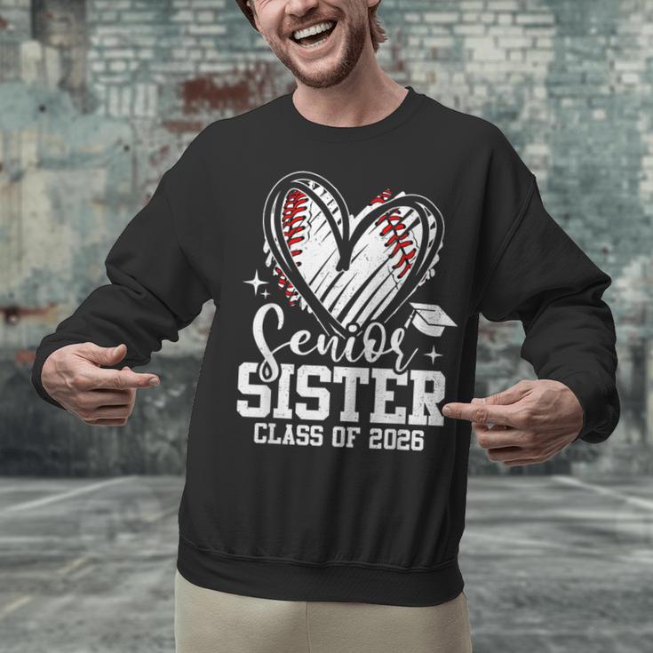 Senior Sister Class Of 2026 Baseball Graduation Heart Unisex Sweatshirt