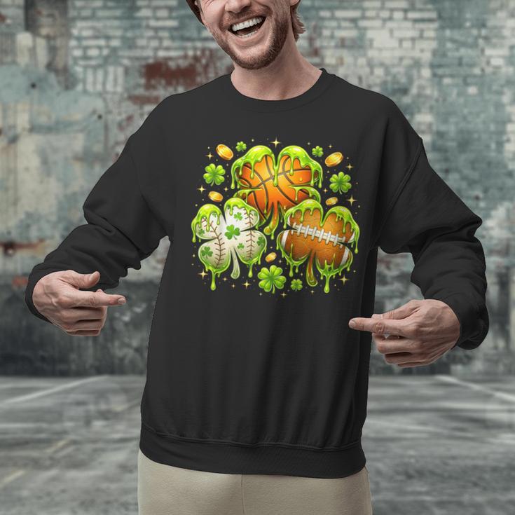 Shamrock Basketball Baseball Drip St Patrick's Day Boys Men Unisex Sweatshirt Shamrock Basketball Baseball Drip St Patrick's Day Boys Men Unisex Sweatshirt