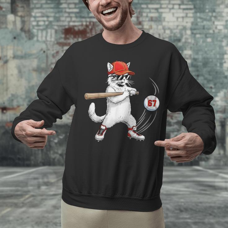 Six Seven 67 Baseball Cat Birthday Men Kids Boys Unisex Sweatshirt Six Seven 67 Baseball Cat Birthday Men Kids Boys Unisex Sweatshirt