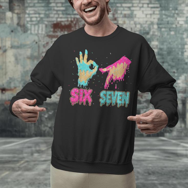 Six Seven 67 Meme Ice Cream Drip Baseball For Boy Kids Unisex Sweatshirt Six Seven 67 Meme Ice Cream Drip Baseball For Boy Kids Unisex Sweatshirt