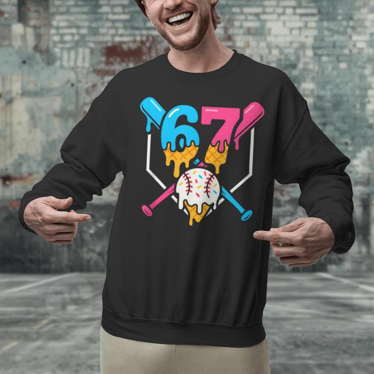 Six Seven Baseball Ice Cream Drip Cool 67 Gen Alpha Slang Unisex Sweatshirt Six Seven Baseball Ice Cream Drip Cool 67 Gen Alpha Slang Unisex Sweatshirt