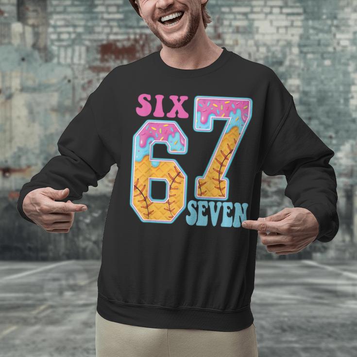 Six Seven Drip Baseball Player Number 67 Or 67th Birthday Unisex Sweatshirt
