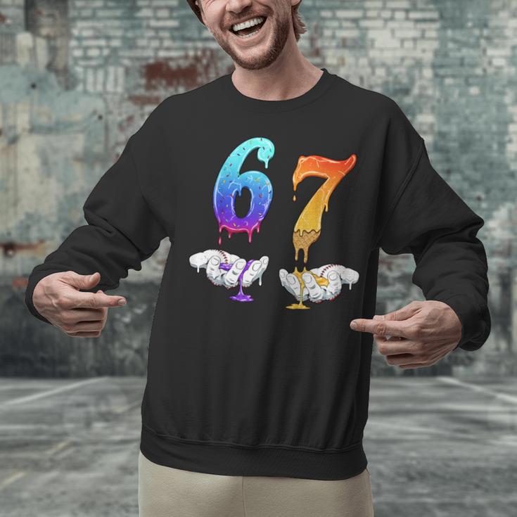 Six Seven Ice Cream Drip Cool Meme 67 Number Baseball Unisex Sweatshirt Six Seven Ice Cream Drip Cool Meme 67 Number Baseball Unisex Sweatshirt
