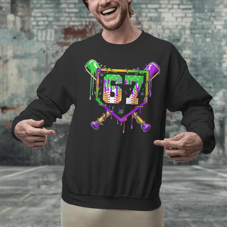 Six Seven Mardi Gras Baseball Sports Party Unisex Sweatshirt