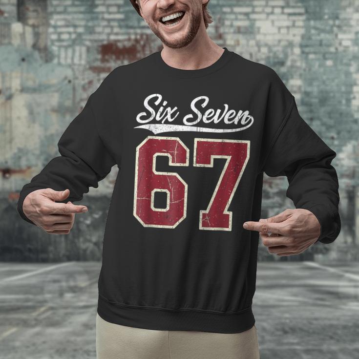 Six Seven Meme Boys Girls Kids 67 Baseball Jersey Unisex Sweatshirt