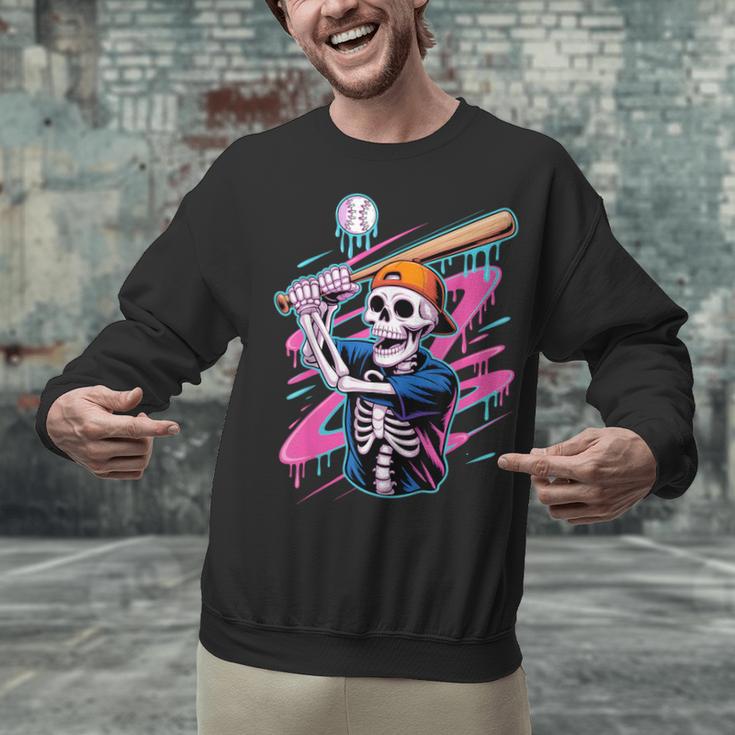 Skeleton Baseball Drip Boy Youth Dripping Baseball Halloween Unisex Sweatshirt Skeleton Baseball Drip Boy Youth Dripping Baseball Halloween Unisex Sweatshirt