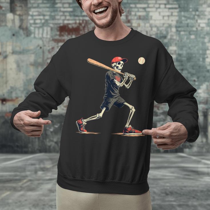 Skeleton Baseball Halloween Costume Men Boys Kids Unisex Sweatshirt