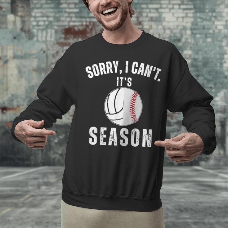 Sorry I Can't It's Volleyball Baseball Season Mom Of Both Unisex Sweatshirt Sorry I Can't It's Volleyball Baseball Season Mom Of Both Unisex Sweatshirt