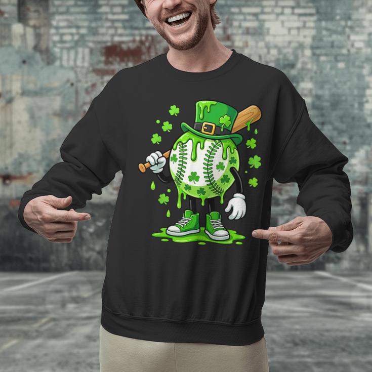 St Patricks Day Shamrock Baseball Drip Icecream Irish Boys Unisex Sweatshirt