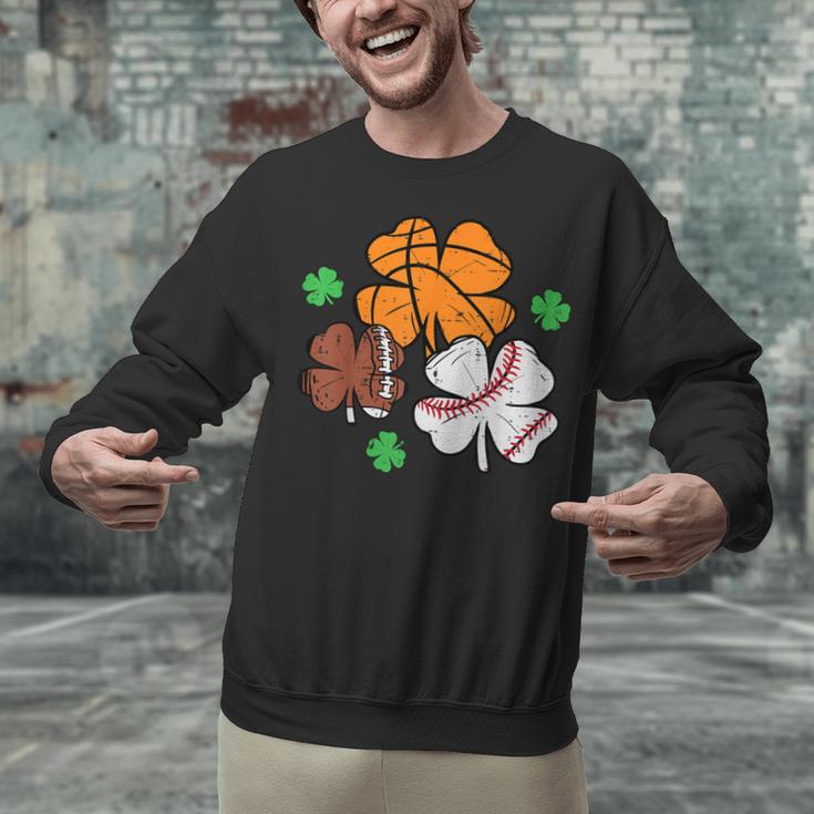 St Patricks Day Shamrock Basketball Baseball Men Boys Kids Unisex Sweatshirt