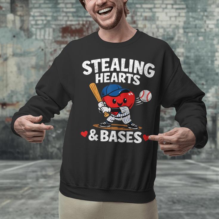 Stealing Hearts & Bases Valentine’s Day Baseball Love Unisex Sweatshirt