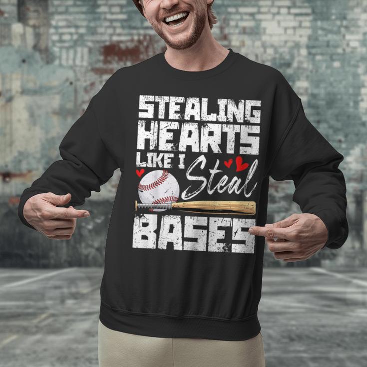 Stealing Hearts Like I Steal Bases Baseball Valentines Unisex Sweatshirt Stealing Hearts Like I Steal Bases Baseball Valentines Unisex Sweatshirt