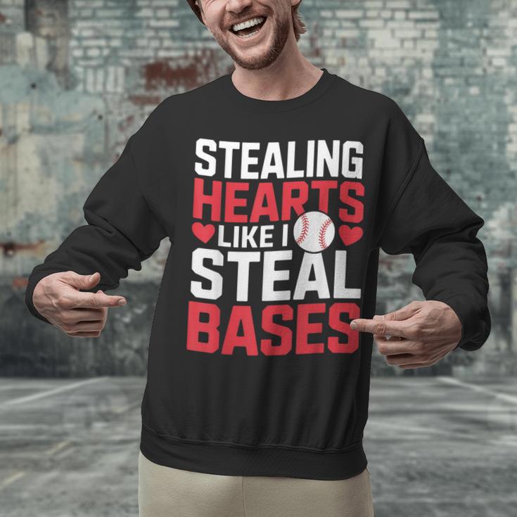 Stealing Hearts Like I Steal Bases Cute Baseball Kids Unisex Sweatshirt Stealing Hearts Like I Steal Bases Cute Baseball Kids Unisex Sweatshirt