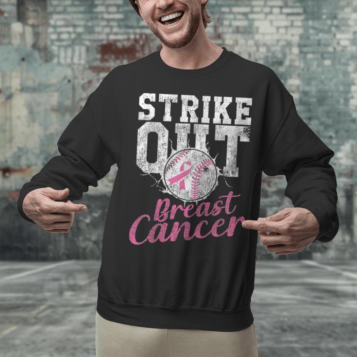 Strike Out Breast Cancer Baseball Warrior Unisex Sweatshirt