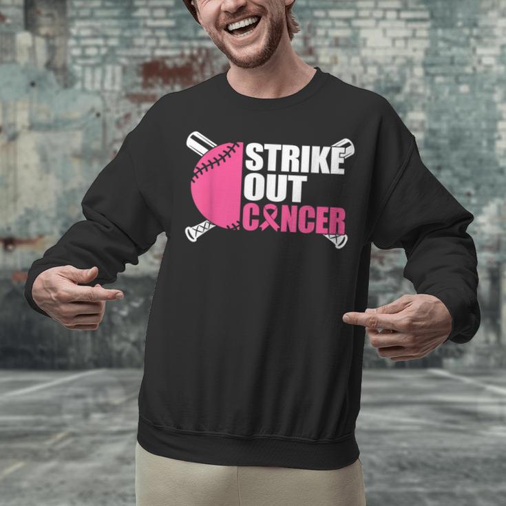 Strike Out Cancer Breast Cancer Awareness Baseball Warrior Unisex Sweatshirt Strike Out Cancer Breast Cancer Awareness Baseball Warrior Unisex Sweatshirt