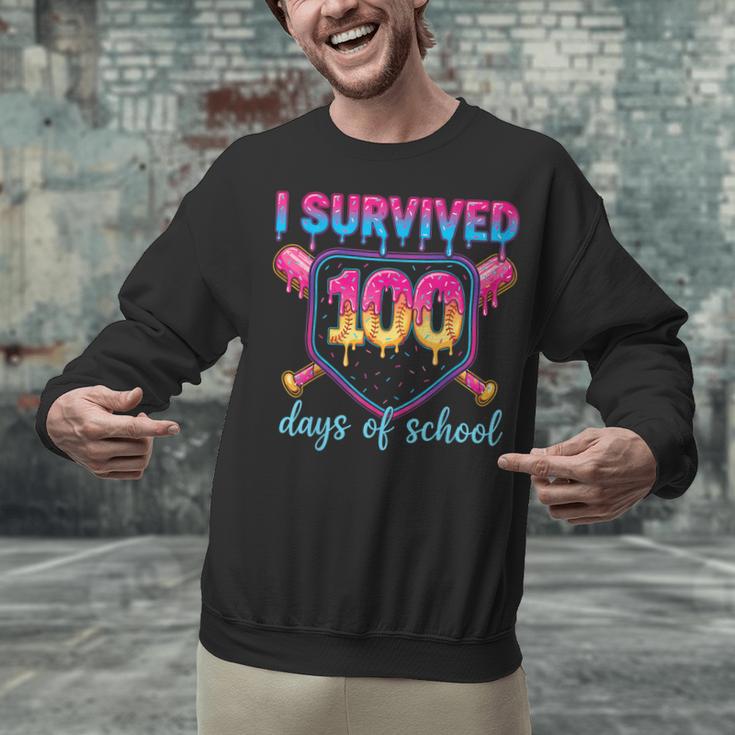 I Survived 100 Days Of School Baseball 100th Day Kids Girls Unisex Sweatshirt I Survived 100 Days Of School Baseball 100th Day Kids Girls Unisex Sweatshirt